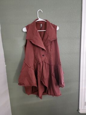 Cynthia Rowley Rust Red Asymmetrical Sleeveless Tunic Dress